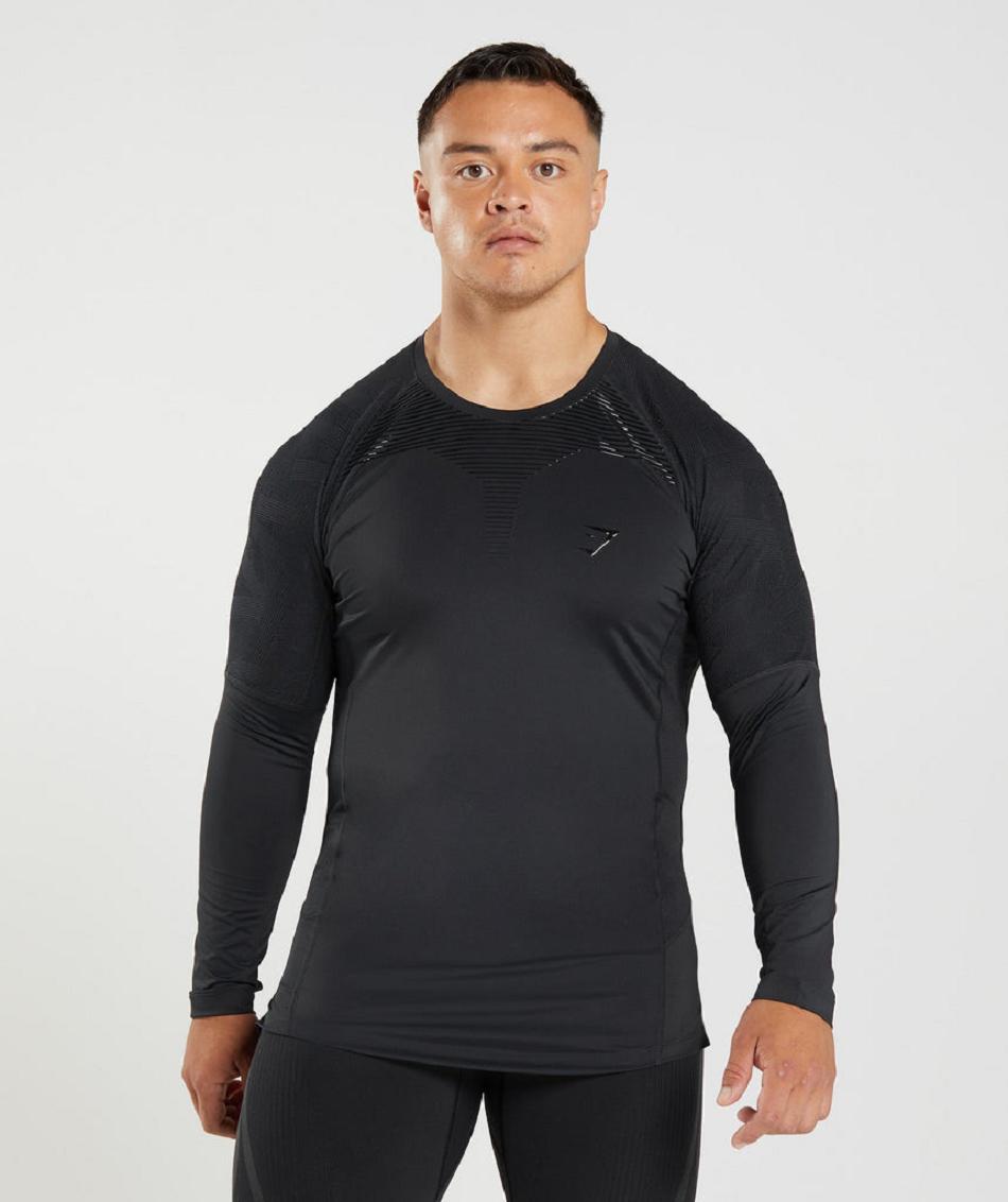 Long Sleeve Gymshark 315 Hombre Negras | CO 3530GSO